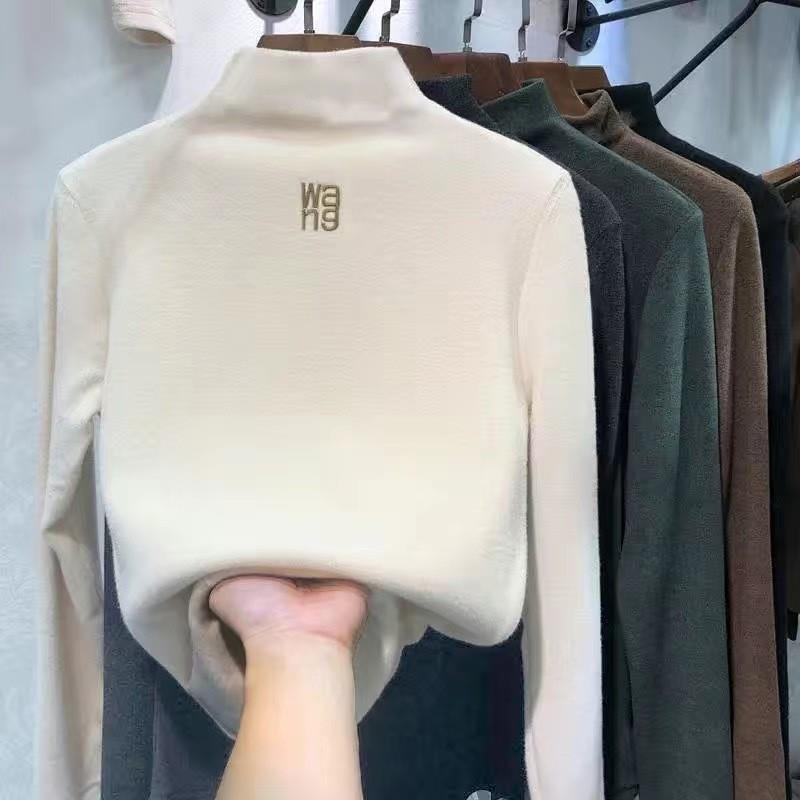 双面绒半高领保暖打底衫女装2025秋冬外穿内搭学生上衣长袖T恤女