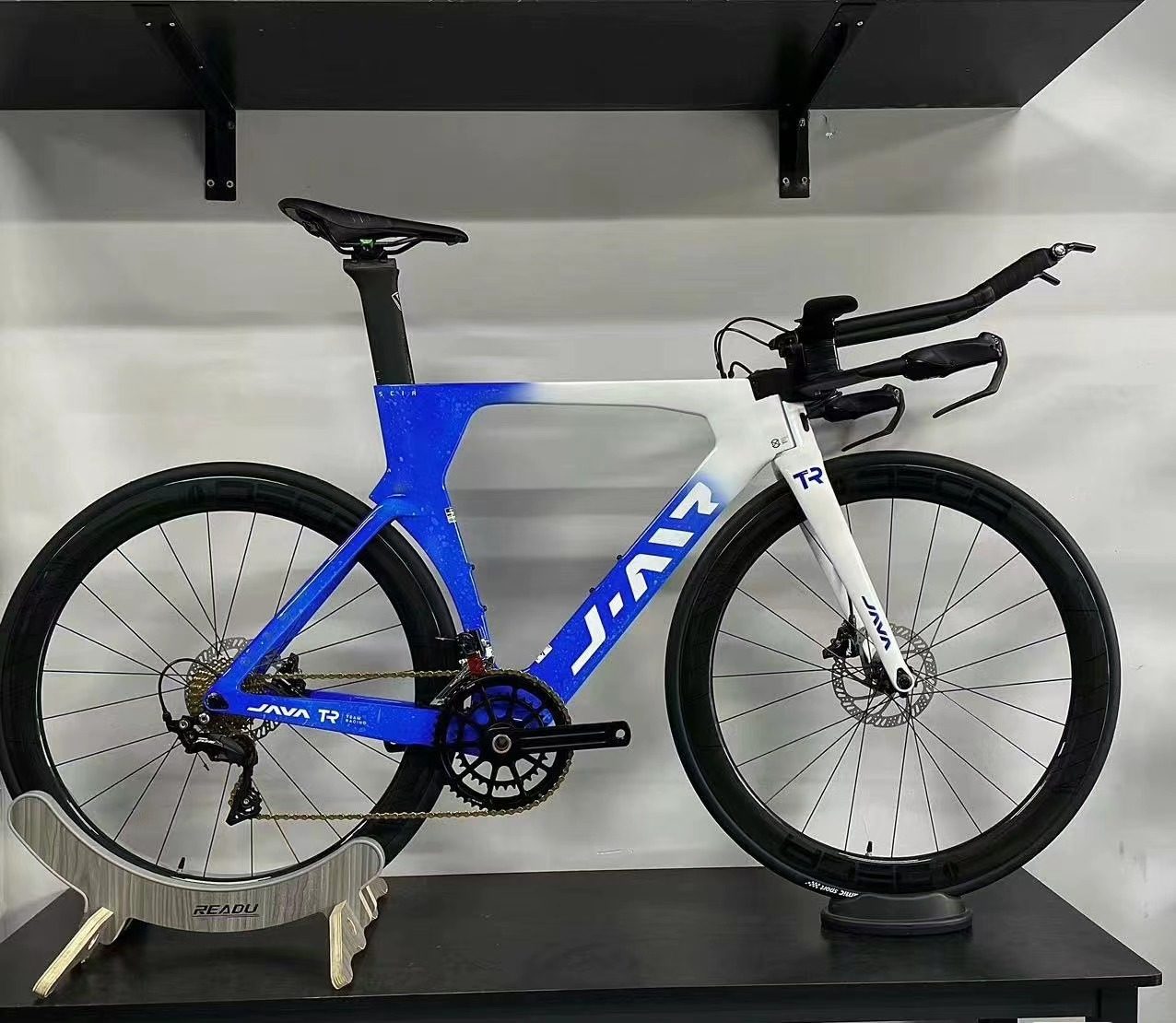 java佳沃公路自行车碳纤维铁人三项赛车22速公路车tt碟刹碳轮超轻