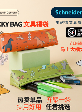 【顺丰包邮】德国进口施耐德文具惊喜福袋神秘礼物超值学习考试用品套装男生女生中性笔钢笔荧光笔小学生专用