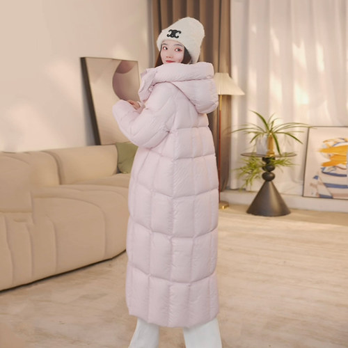 95白鹅绒羽绒服女2025新款冬加厚加长极寒保暖410克零压泡芙连帽