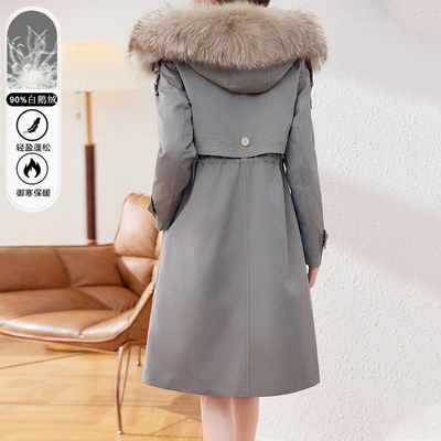 长款过膝派克羽绒服女2023新款