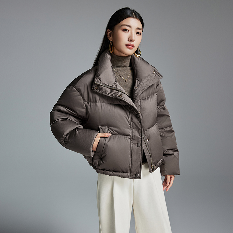短款羽绒服女款2025新款超好看立领小个子冬季加厚保暖面包服外套