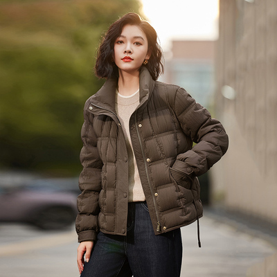 短款羽绒服女2025冬新款小个子高级感防风立领加厚保暖白鸭绒外套