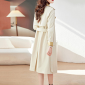 流行时尚 中长款 高端大牌英伦风大衣外套 2026新款 气质米色风衣女款