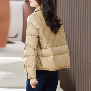 时尚短款羽绒服女冬季2026新款小香风洋气轻薄款小个子白鸭绒外套