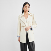 显瘦英伦风气质春秋外套 超好看今年流行修身 米色风衣女款 2025新款