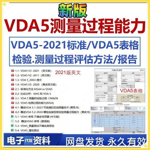 VDA5测量过程能力标准VDA5表格检验评估业公测量中不确定度报告