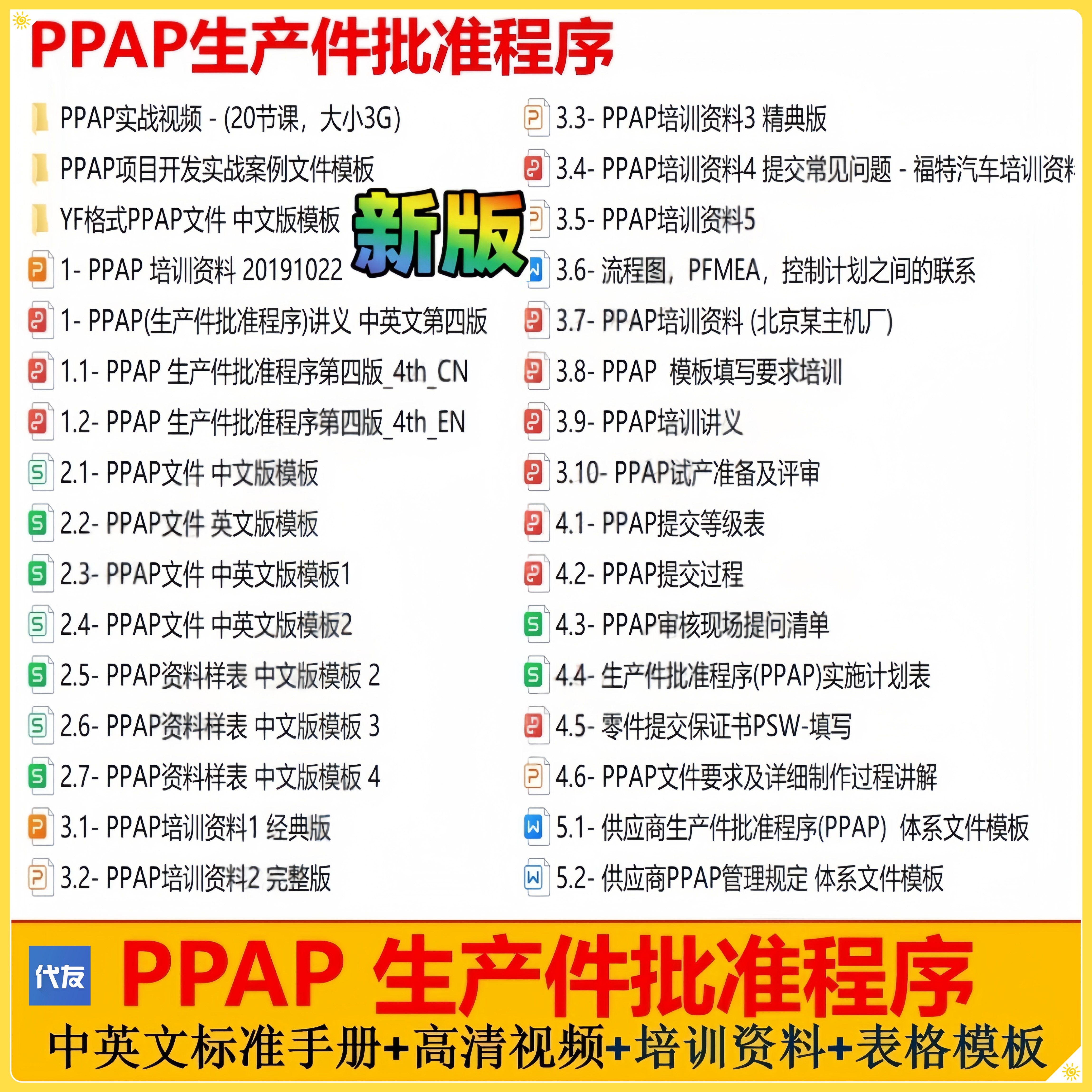 PPAP手册资料/培训视频企业样图/效果图销售