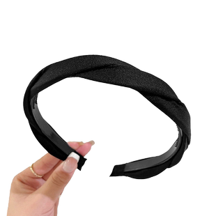 高颅顶发捆发箍女新款简约洗脸防滑头箍宽边带齿压发发卡编织头饰