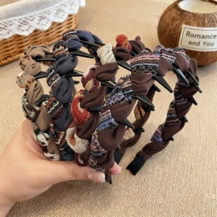 秋冬新款扭扭麻花发箍女高颅顶带齿防滑头箍发卡高级感民族风发饰