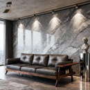 中古风北美黑胡桃木实木沙发别墅客厅高端真皮轻奢三人位直排沙发