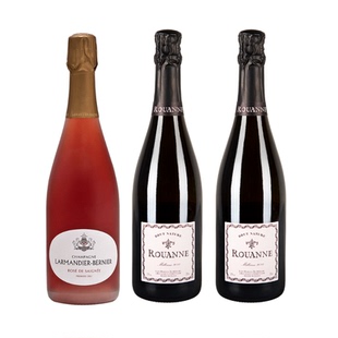 法国小农香槟 拉蒙迪耶桃红香槟&圣戈斯桃红气泡葡萄酒3支组合
