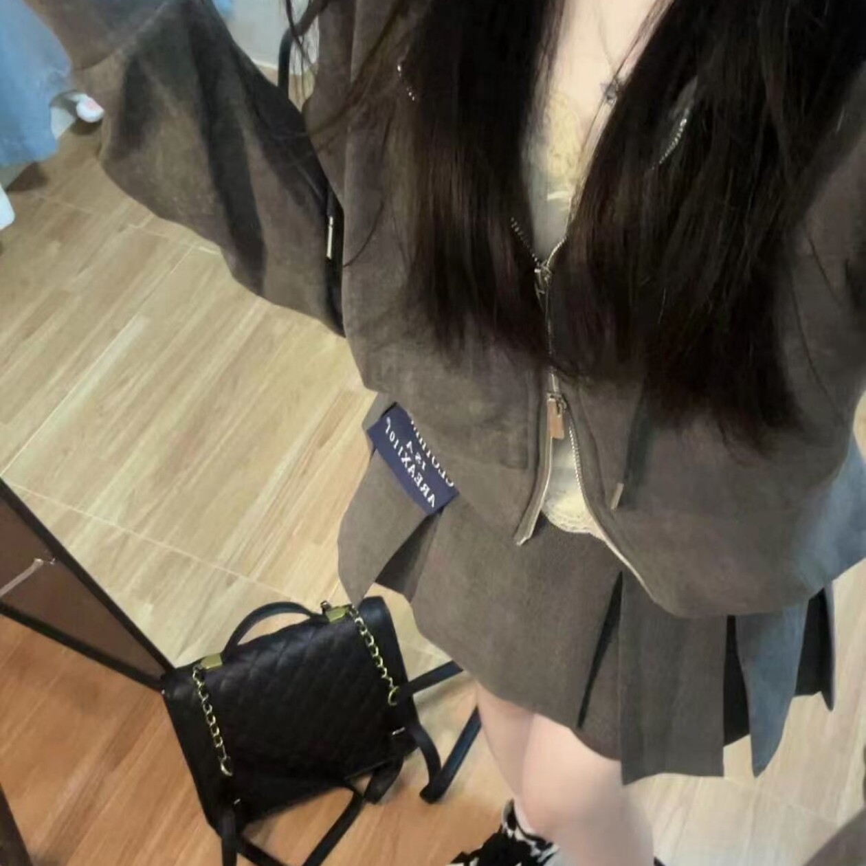 秋季穿搭酷盐系时尚减龄网红炸街可盐可甜港风复古chic两件套装女
