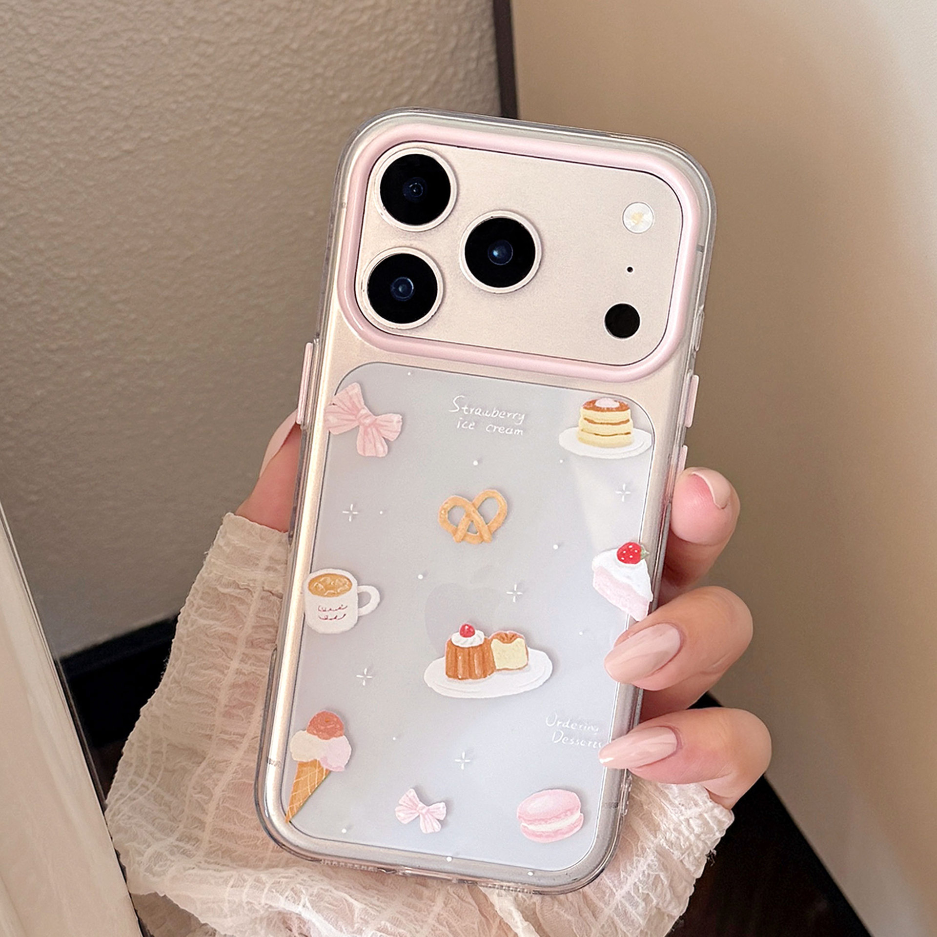 【智能AI相机键包裹】ins风韩系小众甜品蛋糕适用苹果17手机壳新款iPhone17promax透明防摔16PM女款17PRO软套