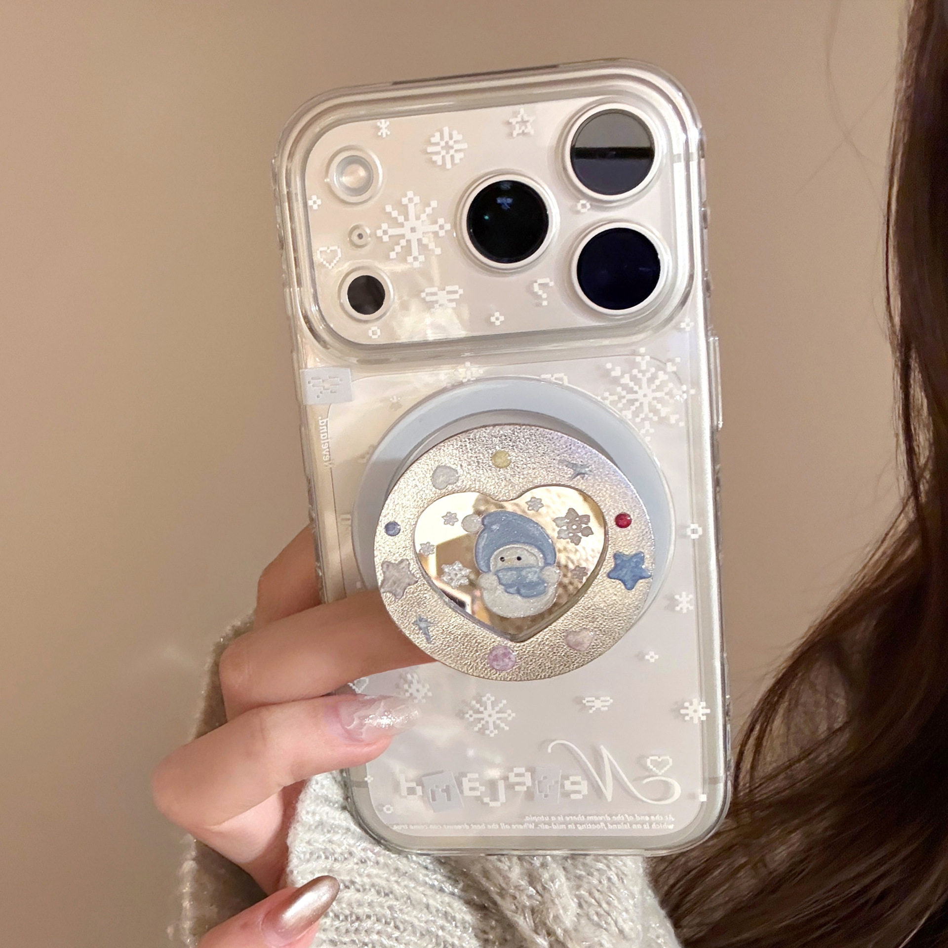 【17相机触控按键包裹】超仙少女心镜面磁吸支架适用苹果17手机壳新款iPhone17promax可爱女款16PM防摔透明壳