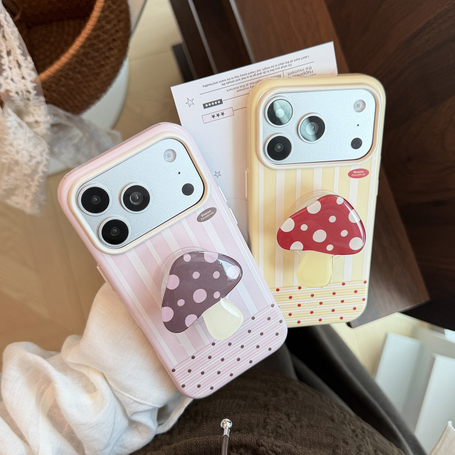 ins风个性简约条纹波点适用苹果17promax包相机键手机壳18PM新款iPhone17PRO小众防摔13少女心16粘贴支架软套