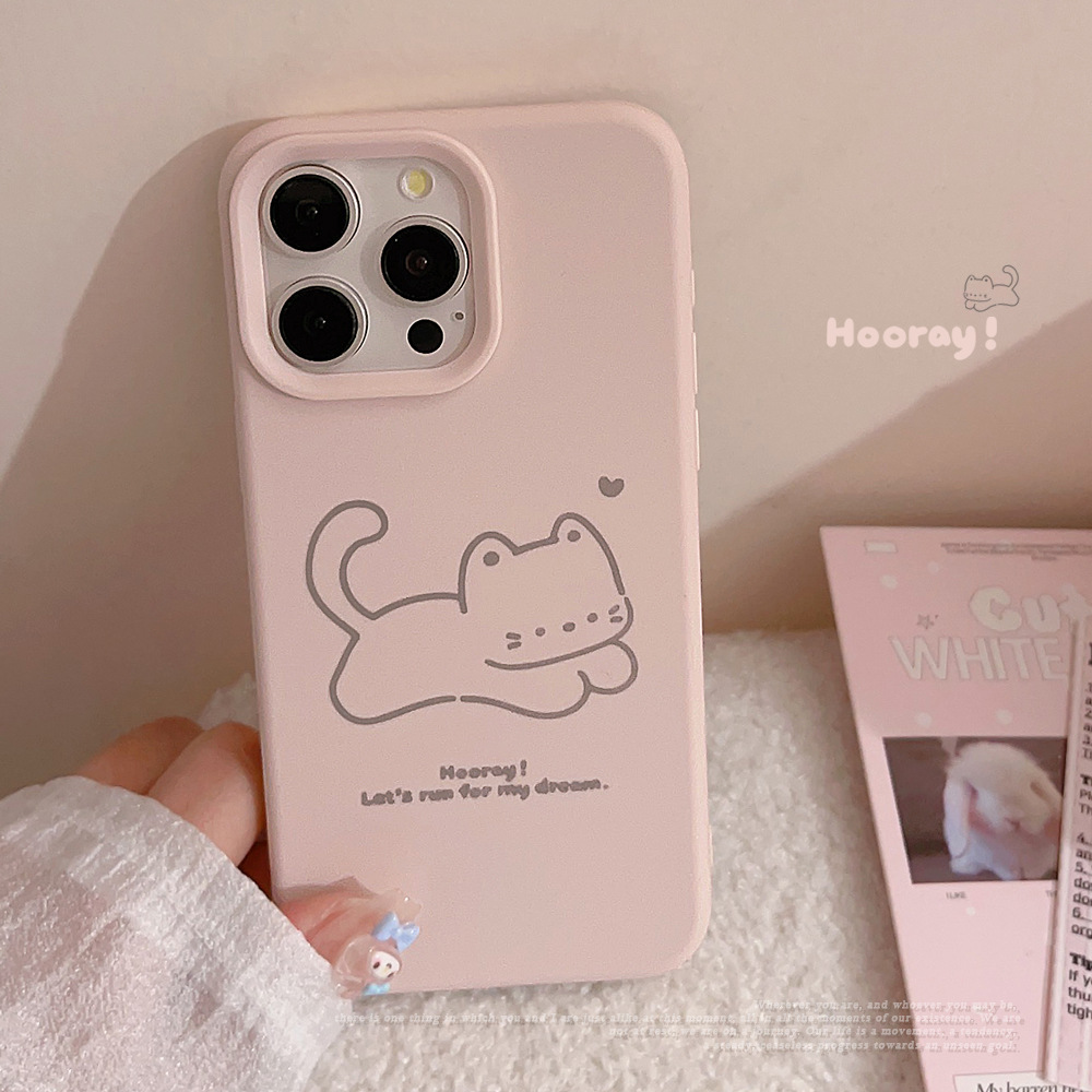 简约油画小狗猫咪适用苹果手机壳