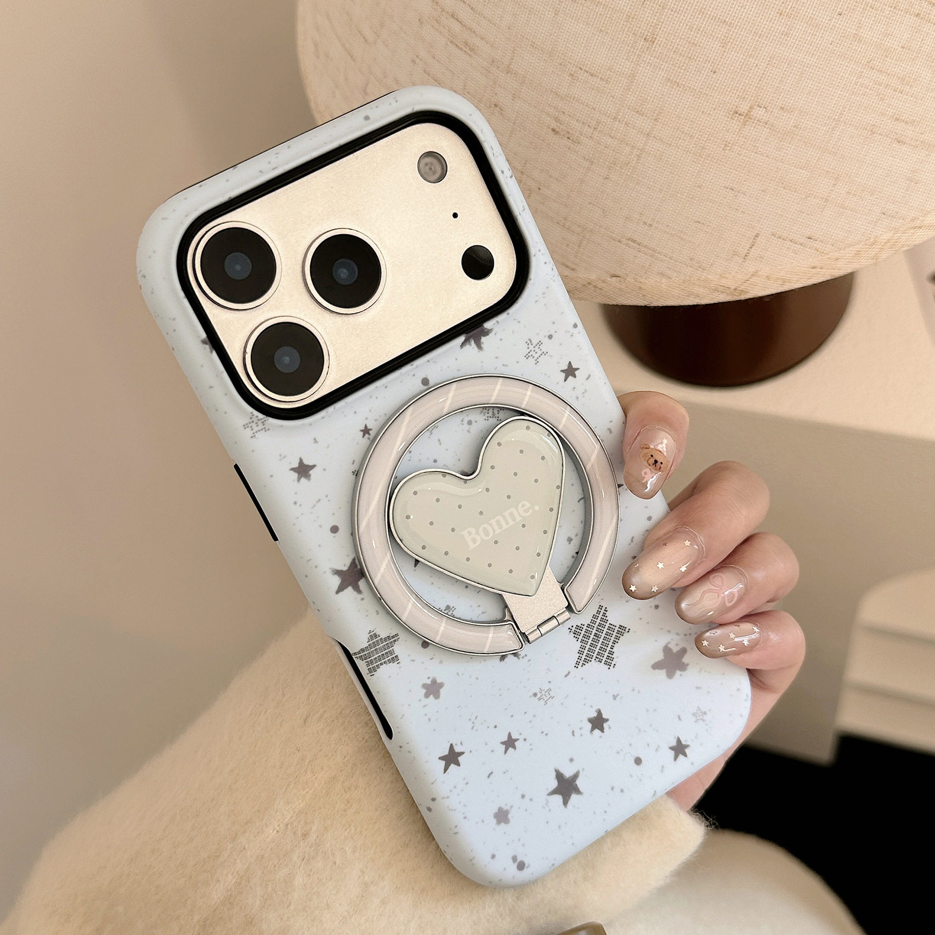 个性韩系涂鸦星星磁吸适用苹果17AIR手机壳新款iPhone17promax菲林硬套16PRO个性女款爱心磁吸支架手机保护壳