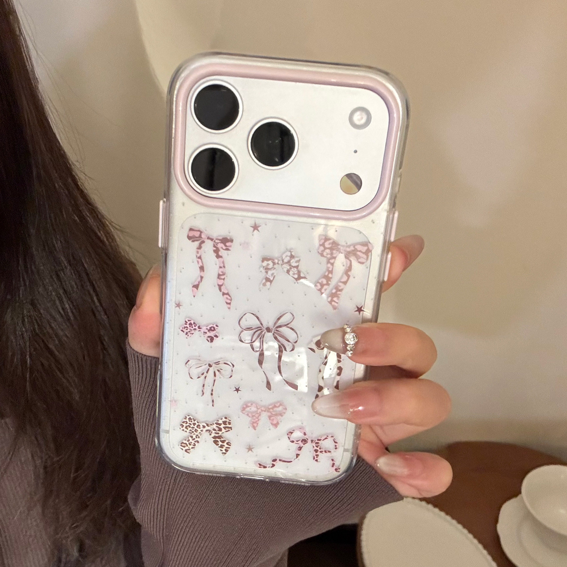 【17相机触控按键包裹】ins甜酷少女蝴蝶结适用iPhone17PROMAX手机壳15PM新款苹果17pro透明防摔13网红爆款16