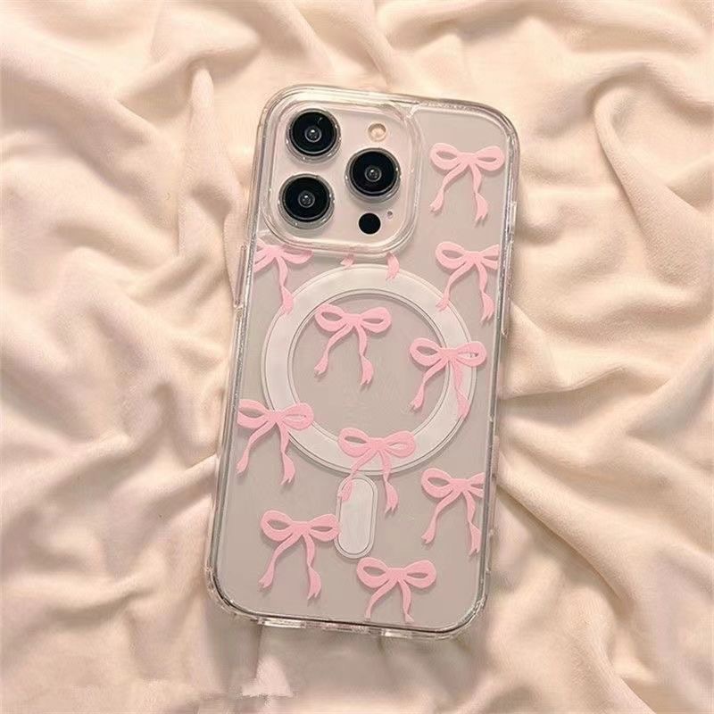 粉色少女蝴蝶结16系列智能AI相机触控按键全包手机壳适用iPhone16PROMAX新款苹果16pro透明防摔16PULS保护套