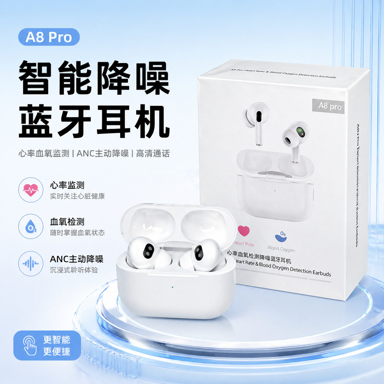 2026华强北Airpro3八代新品降噪心率检测适用于苹果安卓鸿蒙