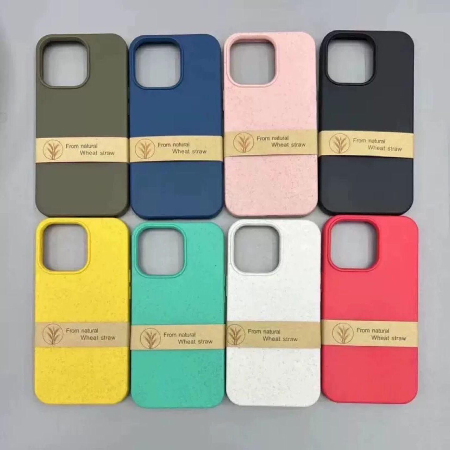 简约小麦秸秆适用iPhone15手机壳16promax苹果11磨砂17promax软13保护套14plus情侣款12mini纯色14pro/12软壳