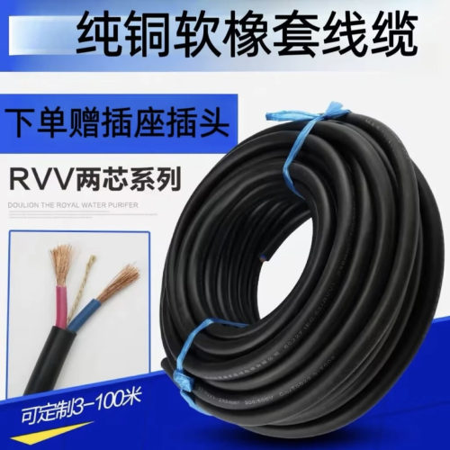 真国标纯铜RVV电线电缆2 3 4芯1.5/2.5/4/6平方家用户外软护套线