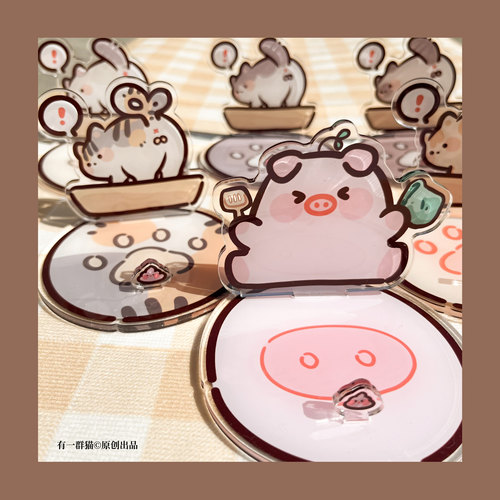 可爱猫咪平板手机亚克力手机支架