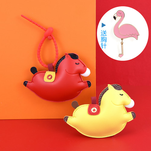 创意马年马上有钱吹泡泡钥匙挂件