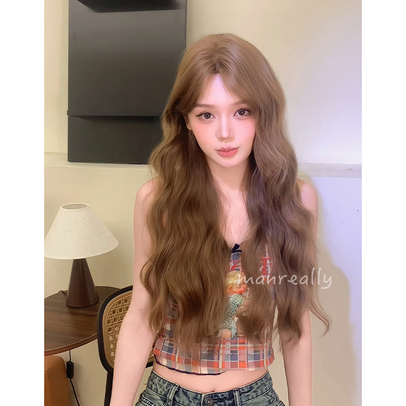 漫真假发亚麻灰棕长卷发日常时尚