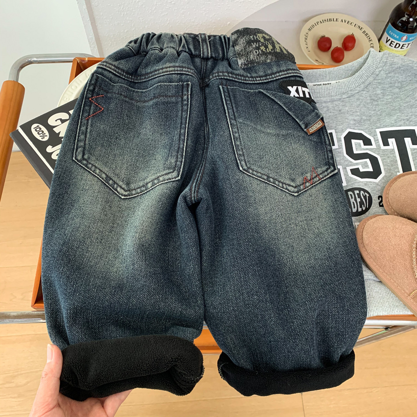 男童加绒牛仔裤2025冬季新款儿童韩版时髦直筒裤男孩酷帅宽松长裤,童装/婴儿装/亲子装,裤子,淘宝优惠券,粉丝福利购,淘宝优惠卷