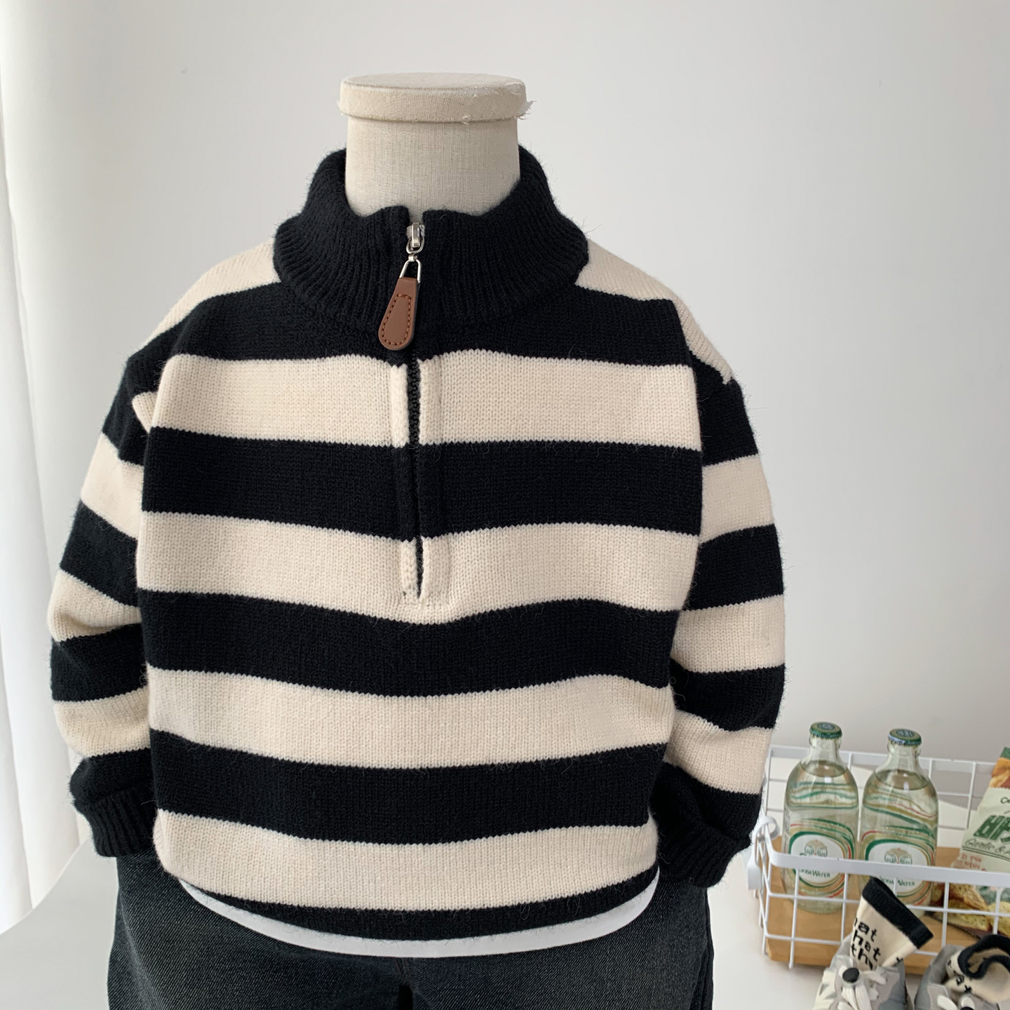 中小童秋冬毛衣打底衫立领毛线衣