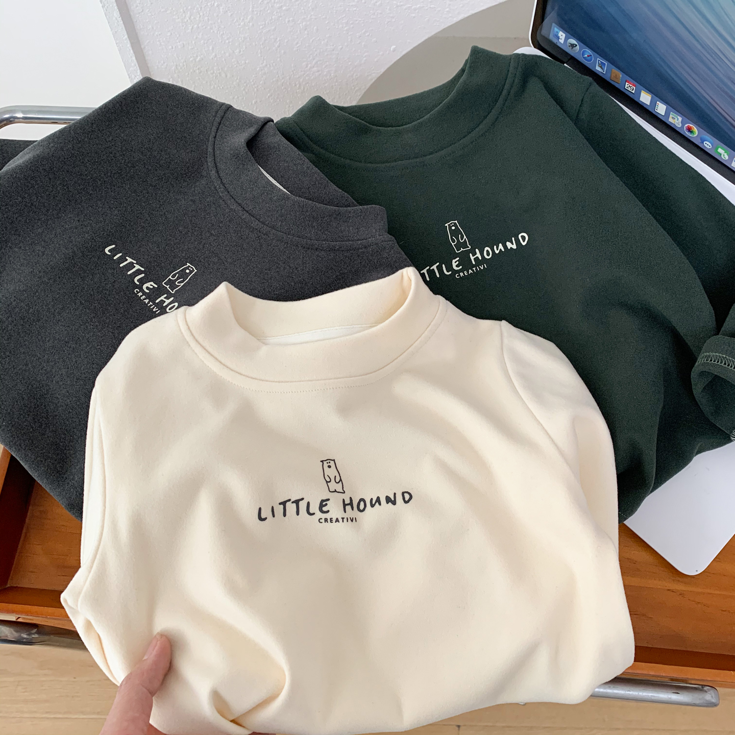 男童秋冬德绒打底衫柔软磨毛内搭