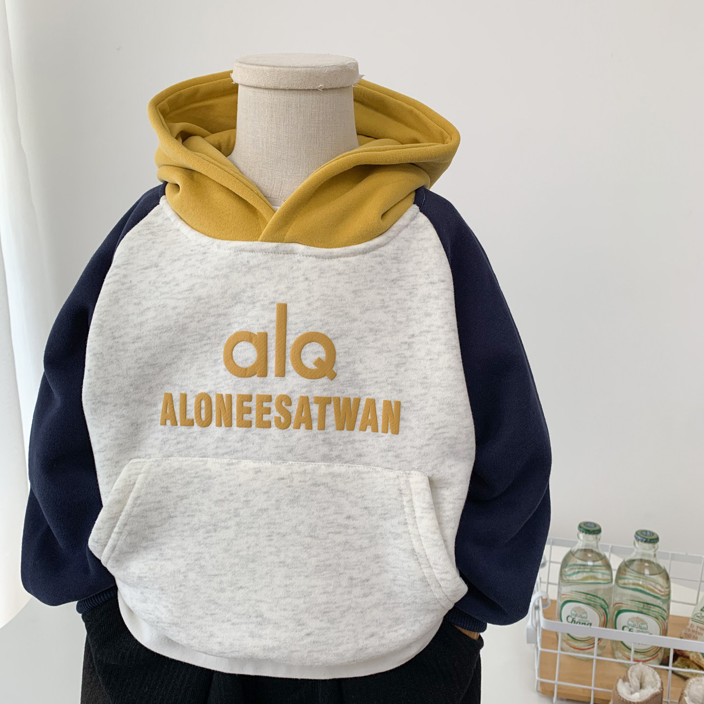 男童秋冬连帽卫衣一体绒上衣2025新款儿童撞色加绒插肩袖时尚帽衫,童装/婴儿装/亲子装,卫衣/绒衫,淘宝优惠券,粉丝福利购,淘宝优惠卷