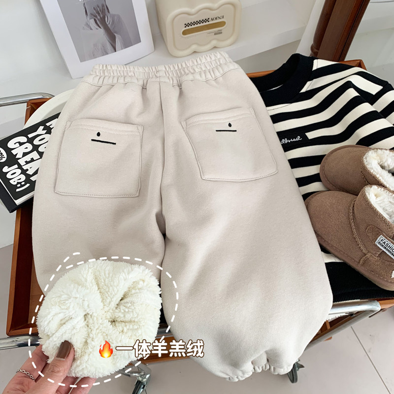 男童一体羊羔绒卫裤冬季加厚保暖休闲裤儿童装洋气百搭束脚运动裤,童装/婴儿装/亲子装,裤子,淘宝优惠券,粉丝福利购,淘宝优惠卷