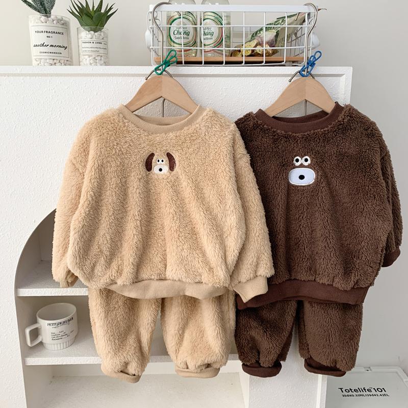 儿童冬季加绒加厚保暖家居服睡衣