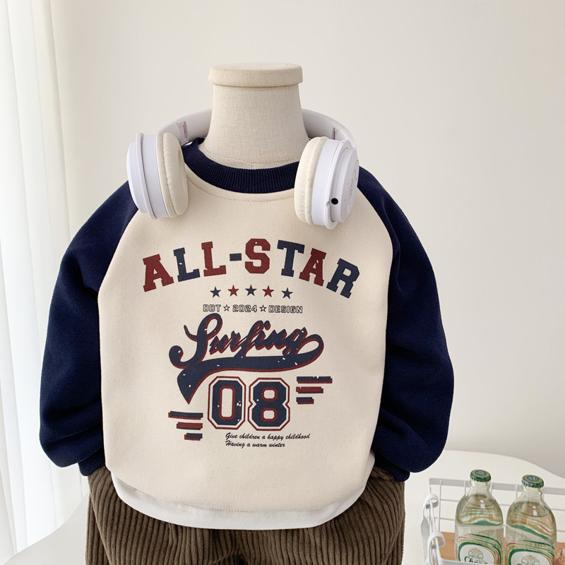 男童加绒卫衣2024新款儿童韩版插肩袖一体绒上衣小男孩冬季套头衫,童装/婴儿装/亲子装,卫衣/绒衫,淘宝优惠券,粉丝福利购,淘宝优惠卷