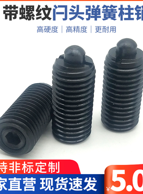 GN616-M-S带螺纹闩头弹簧柱销 定位分度销 弹簧顶销（ZC204-1)