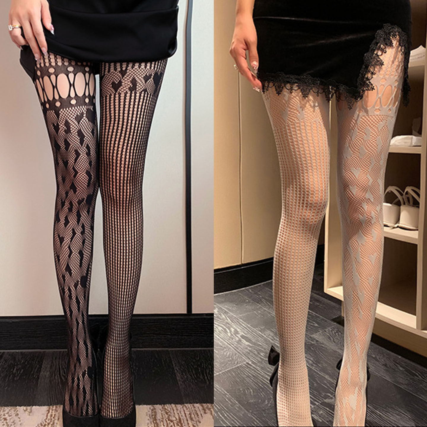 【永结同芯】性感网袜欧美性感薄款大码镂空女神袜显瘦AB连裤袜装