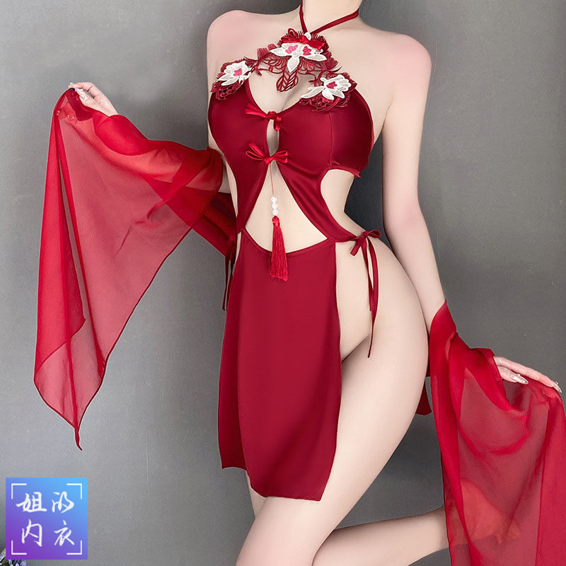 性感挂脖汉服纯欲国风制服性感