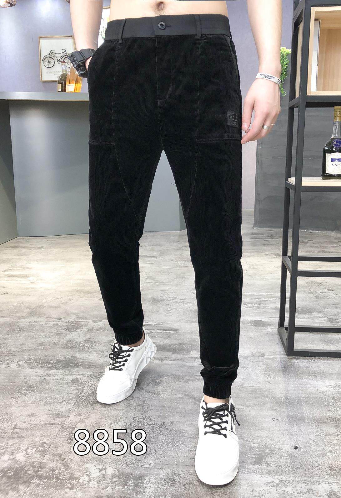 Big pants for fat men size 38灯芯绒裤四面弹束脚款冬季