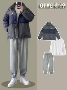 冬季棉服男装2023新款衣服秋冬季男生酷帅穿搭套装男装高级感秋冬