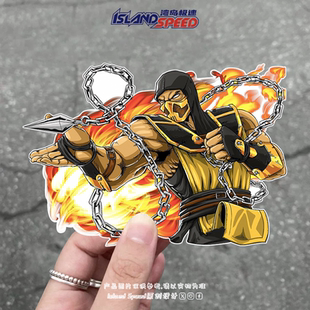 真人快打Mortal 饰贴画 Kombat汽车贴纸蝎子游戏角色笔记本电脑装