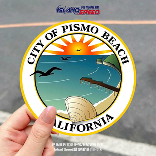 California汽车贴纸加利福尼亚州皮斯莫海滩桌面电脑贴纸