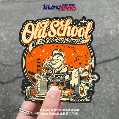 Old School汽车贴纸卡通动画大力水手奥利弗车身车门贴花