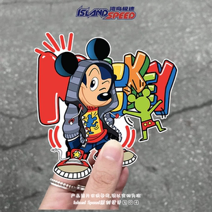 米奇老鼠贴画迪士尼米老鼠创意设计图案电车摩托车装 饰贴纸