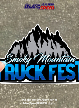 Truck Fest汽车贴纸户外山峰探险logo车身三角窗防水贴花