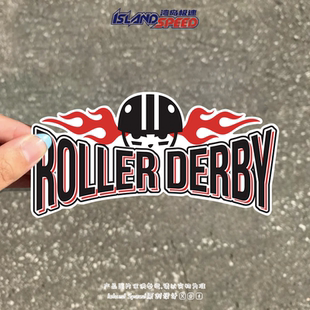 Roller 运动标志摩托车头盔防水贴花 Derby汽车贴纸滚轴溜冰鞋