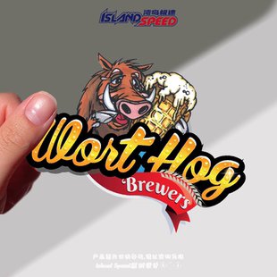 WortHog 饰贴花 Brewers汽车贴纸摩托车赛车挡风玻璃头盔装