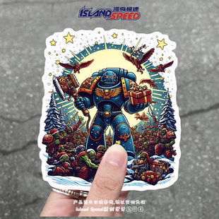 战锤40000汽车贴纸星际战士兽人动漫角色笔记本电脑装 饰贴花